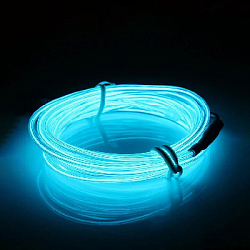 Шнур неоновый светящийся 4 м, белый