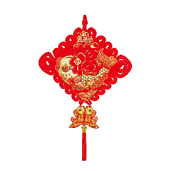 Китайский узел ромб красный рыбки 83х130см, Достаток 