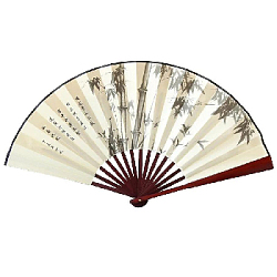 Веер для танцев 33х60см с рисунком, №3