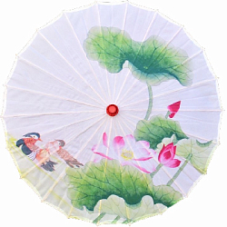 Китайские тканевые зонтики цветочные 82х54см, №27