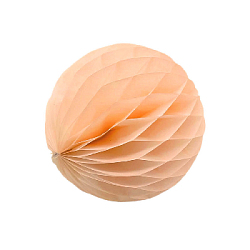 Бумажное украшение шар 10 см, персиковый
